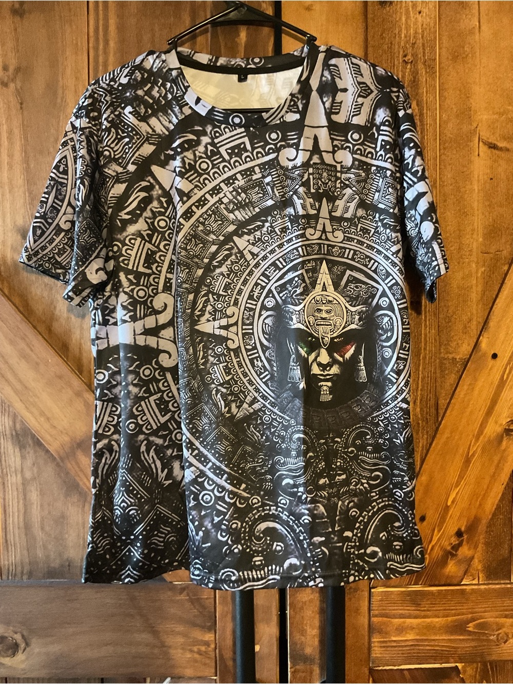 Amazon Black & White Aztec Medallion Short Sleeve Tee